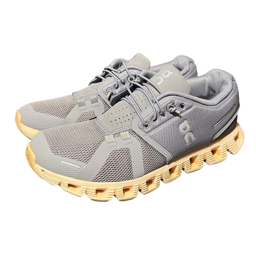 On Cloud Cloud 5‎ Running Shoes Womens 6.5 Grey Peach Mesh Low Top Trainers
